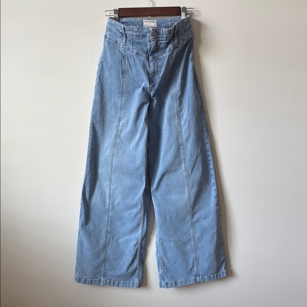 We The Free Blue Flare Wide Leg Jeans